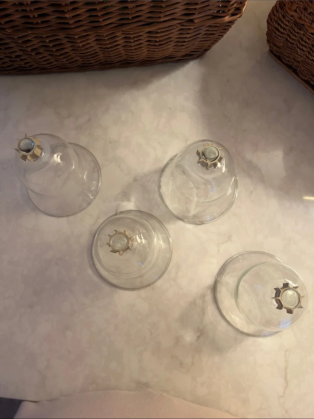 4 VTG  peg votive cups Home Interiors Glass